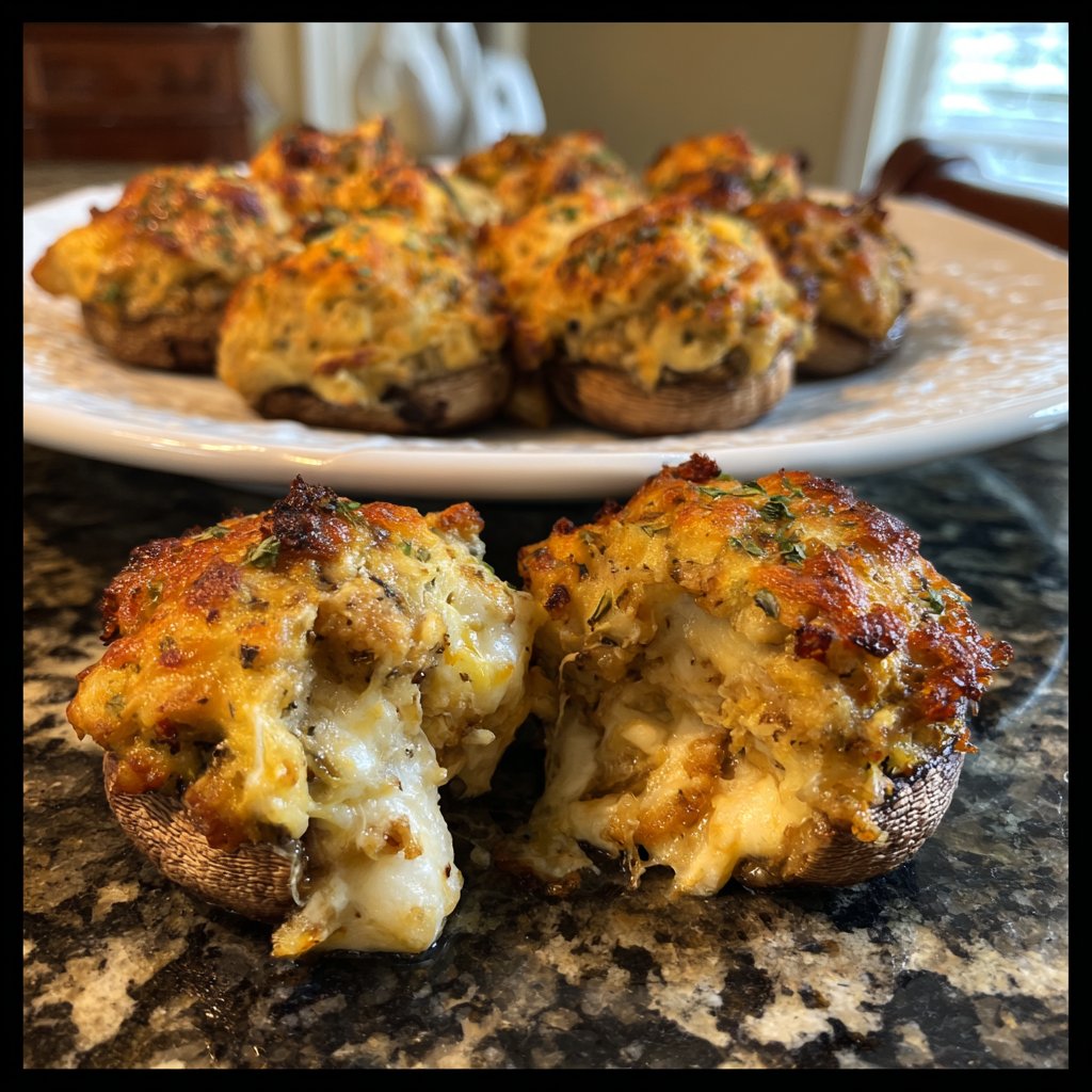 Super Bowl Food Stuffed Mushrooms