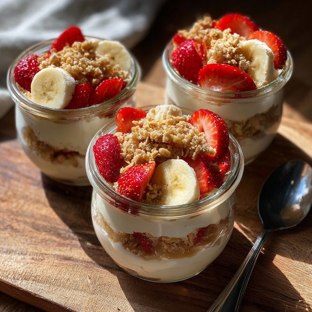 Strawberry Banana Yogurt Breakfast Pots
