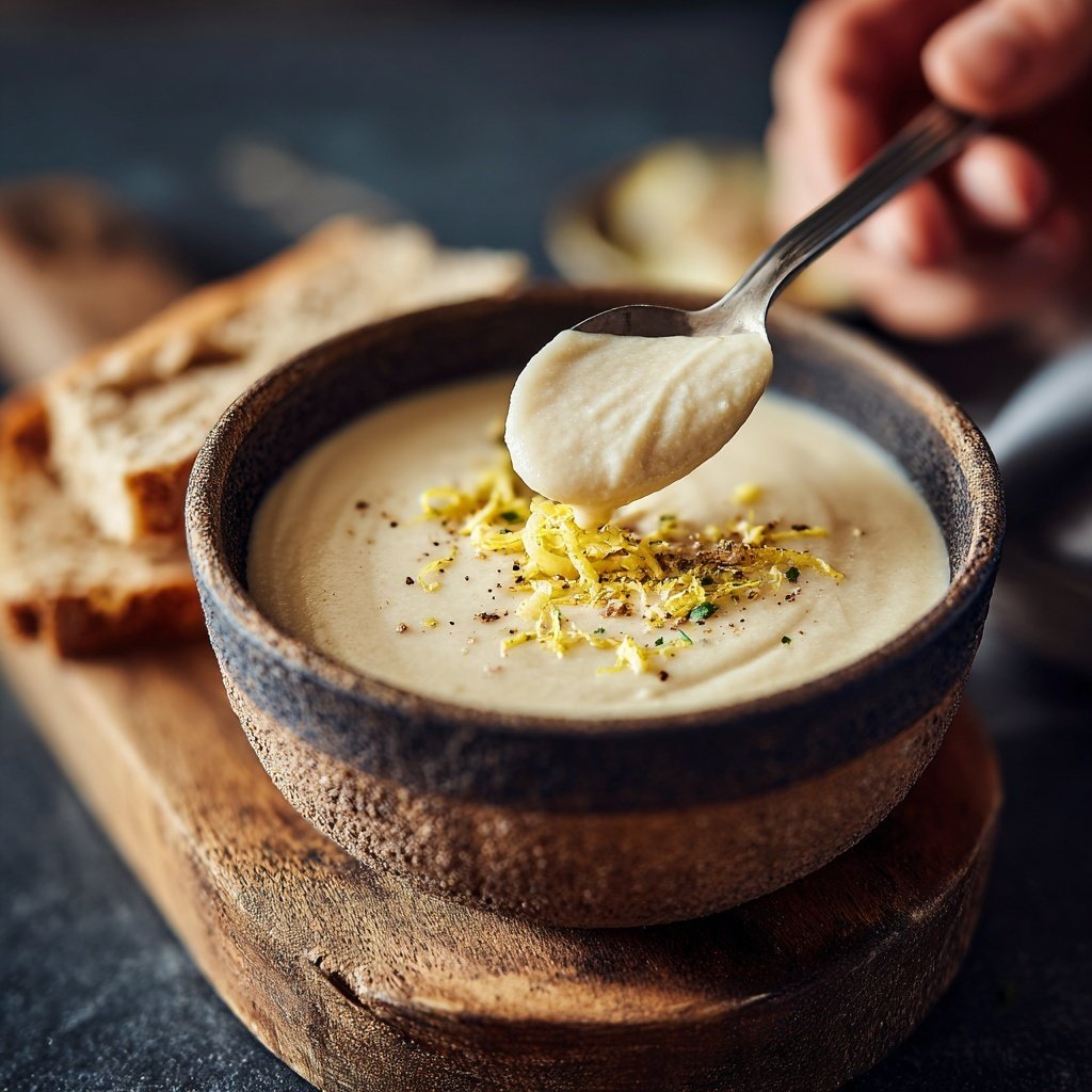 Creamy Lemon White Bean Soup Bowl