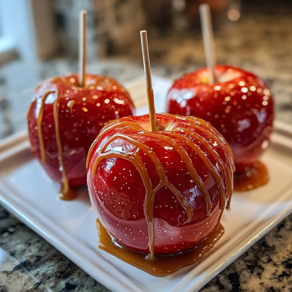 Homemade Candy Apples With Red Food Coloring