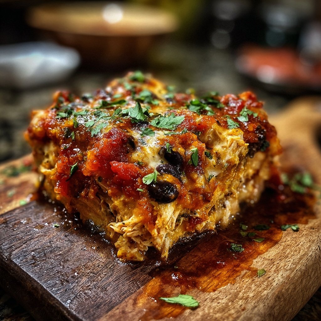 Shredded Chicken Enchilada Casserole