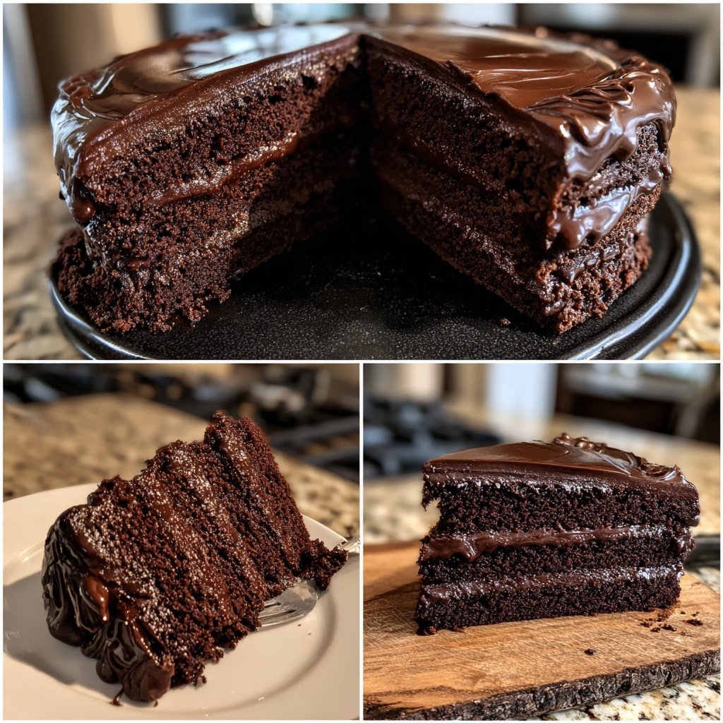 Dark Chocolate Fudge Cake