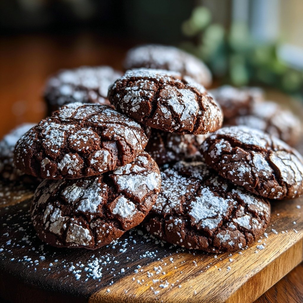 Brownie Mix Chocolate Crinkle Cookies