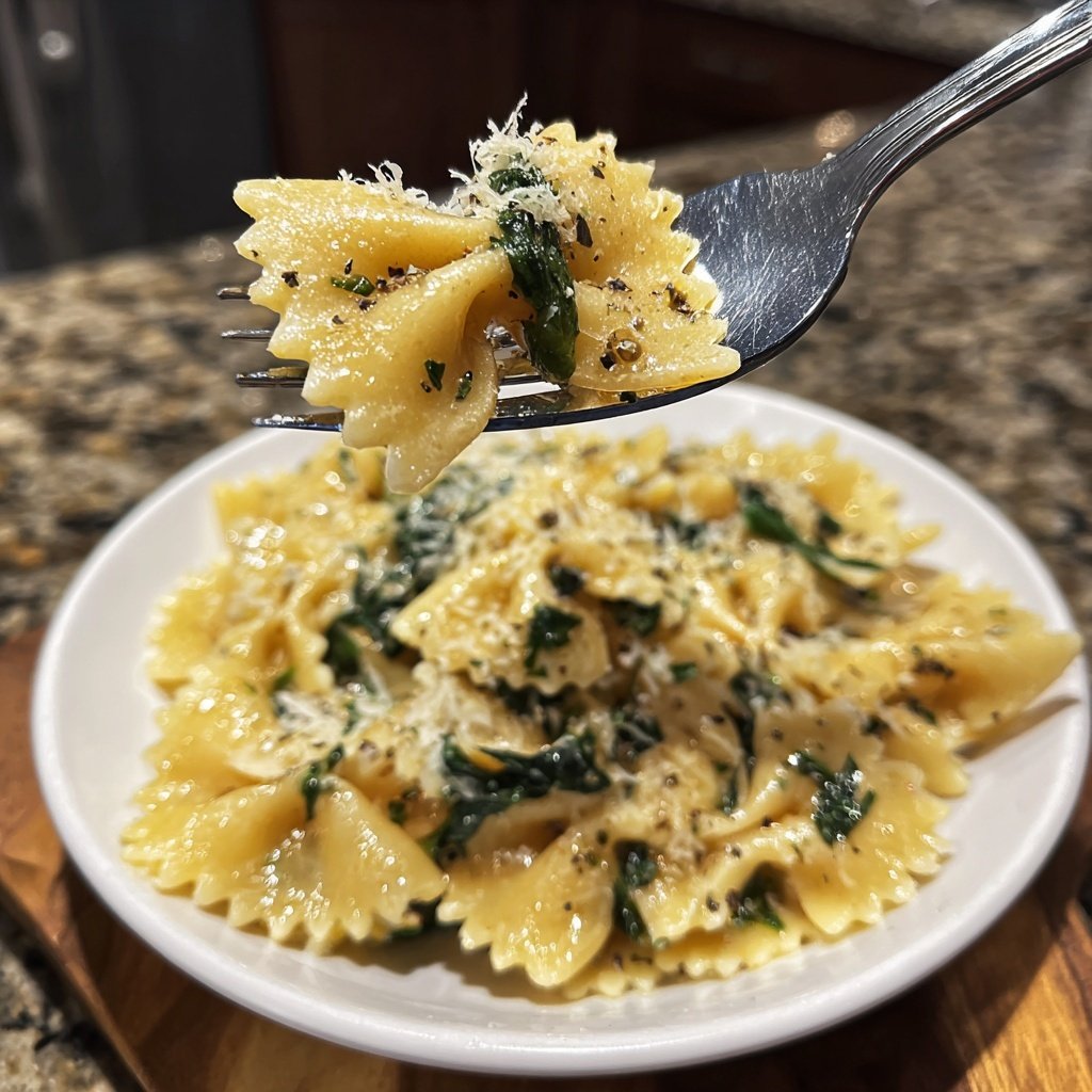 Creamy Bow Tie Pasta With Spinach And Parmesan