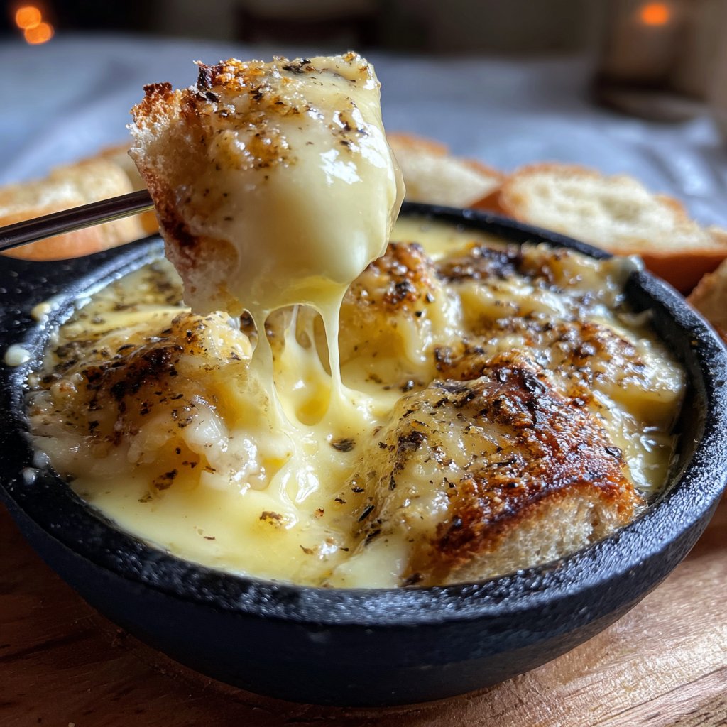 Fondue with Raclette and Cracked Pepper