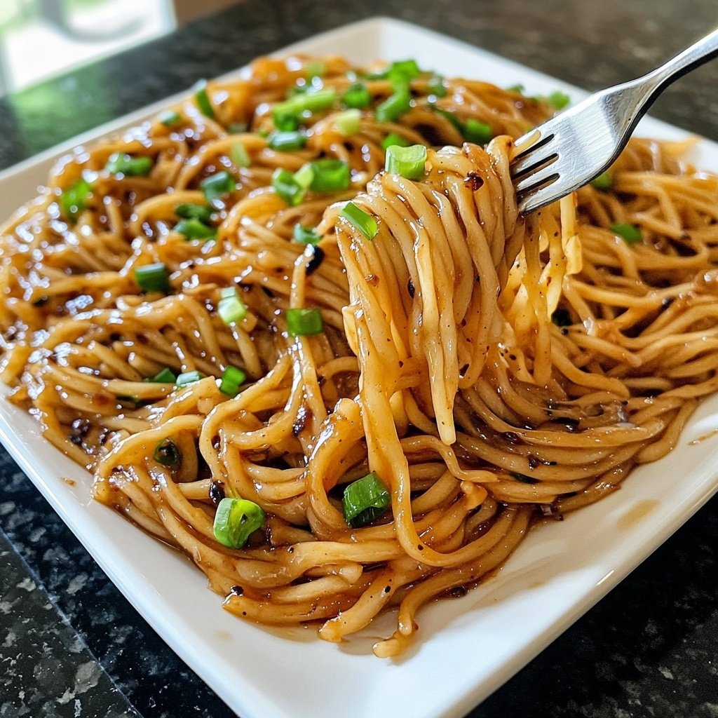 Sticky Garlic Chicken Noodles