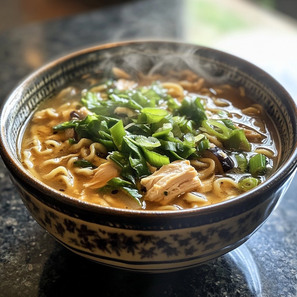 Set-It-and-Forget-It Slow Cooker Chicken Ramen-Inspired Soup