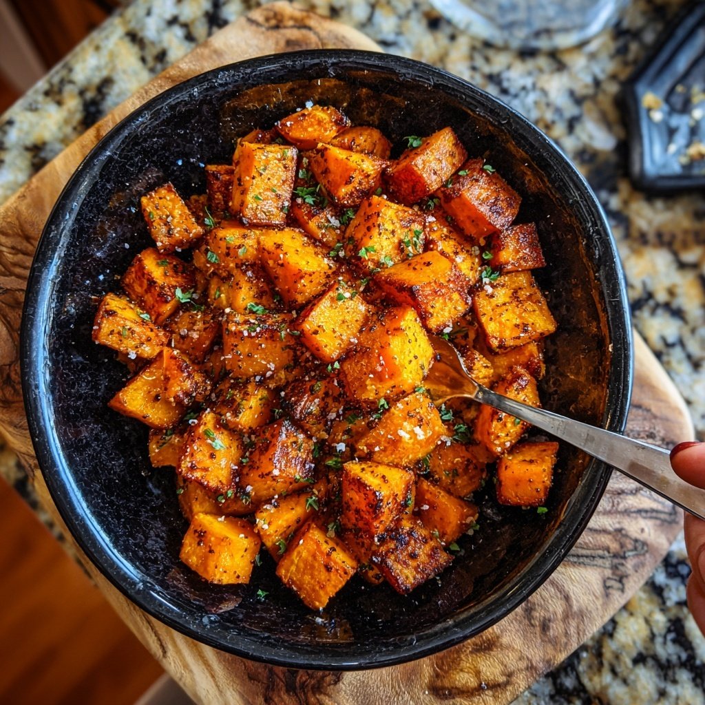 Roasted Sweet Potato Cubes